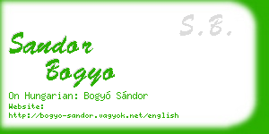 sandor bogyo business card