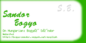 sandor bogyo business card